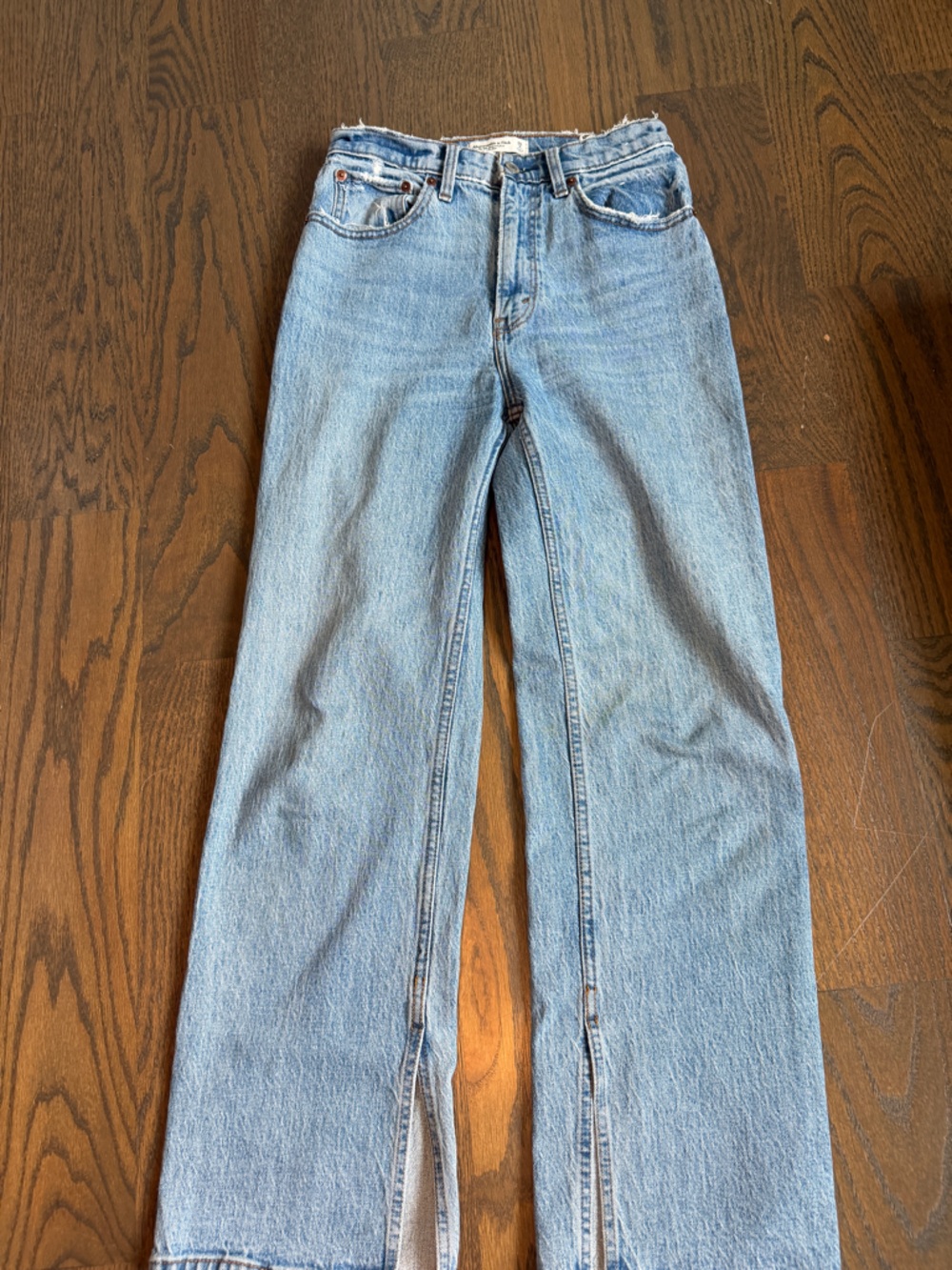Abercrombie & Fitch Light Blue High-Waist Straight Jeans